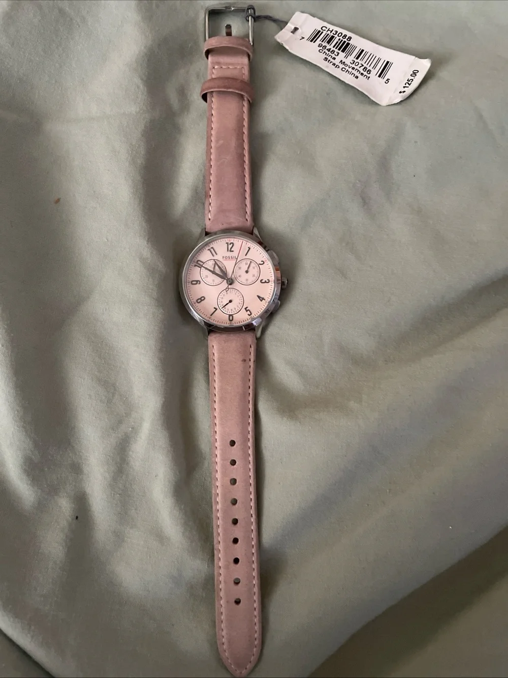 Fossil Blush Pink Leather Strap Chronograph Watch